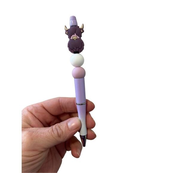 Purple cow chunky bead pen handmade by me‎ - Picture 1 of 1
